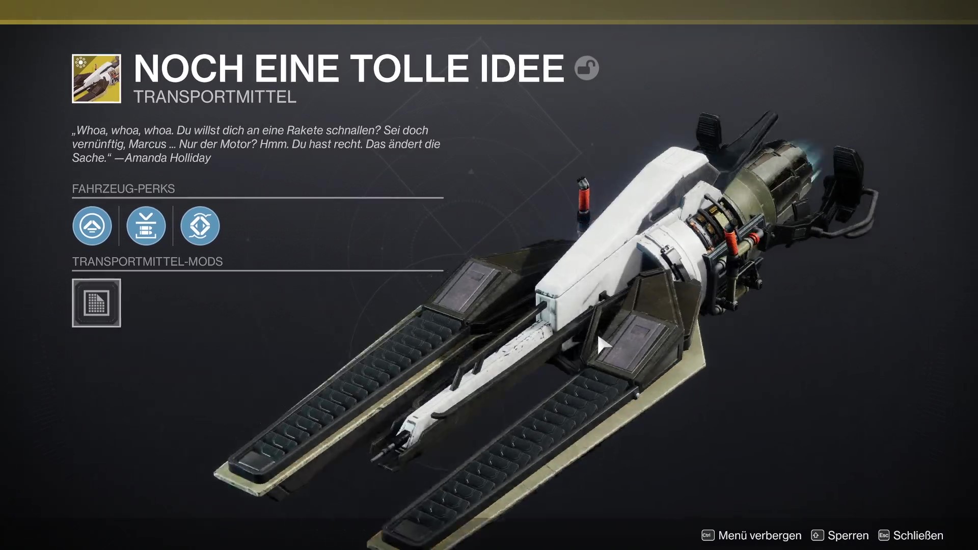 Destiny 2 Noch eine tolle Idee Transportmittel Detail