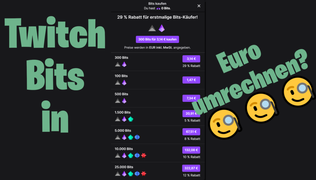 Twitch Bits in Euro