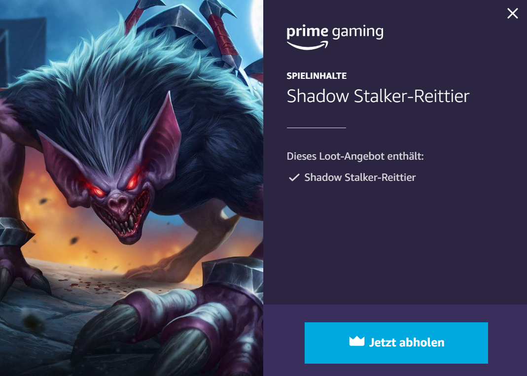 Twitch Prime Loot Paladins Shadow Stalker