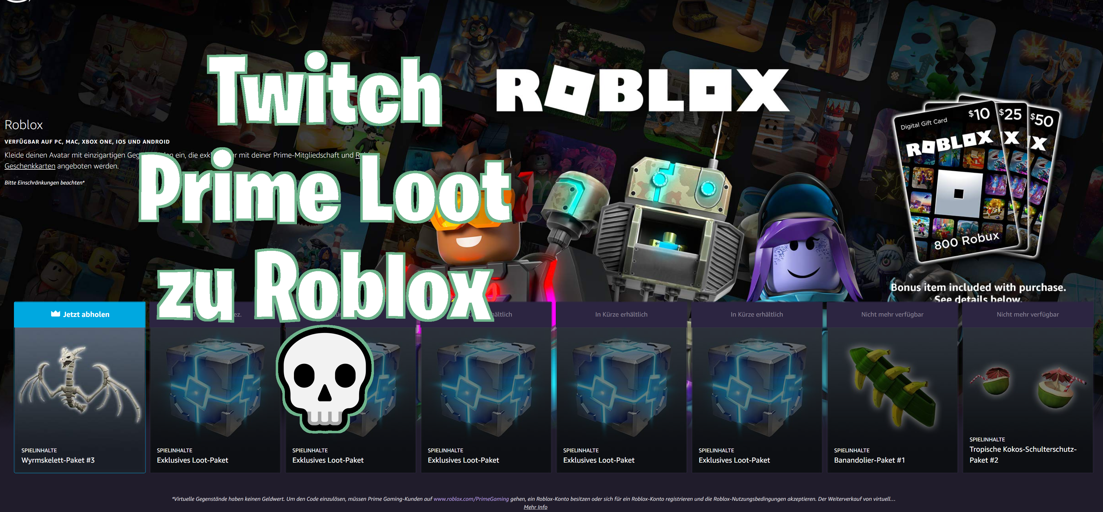▷? Twitch Prime Loot für Roblox enthält das Wyrmskelett-Paket #3