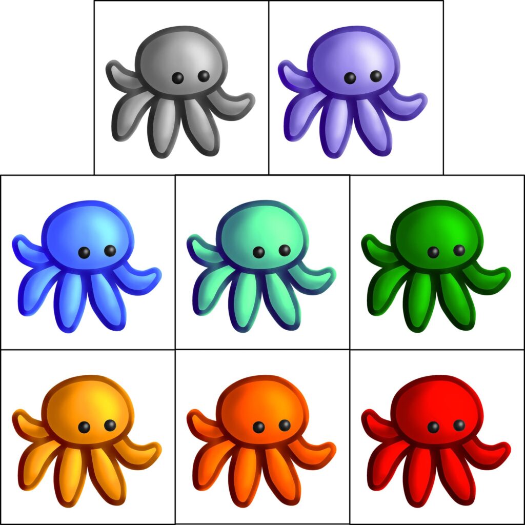 Bunte Oktopus-Emotes für den Twitch-Chat