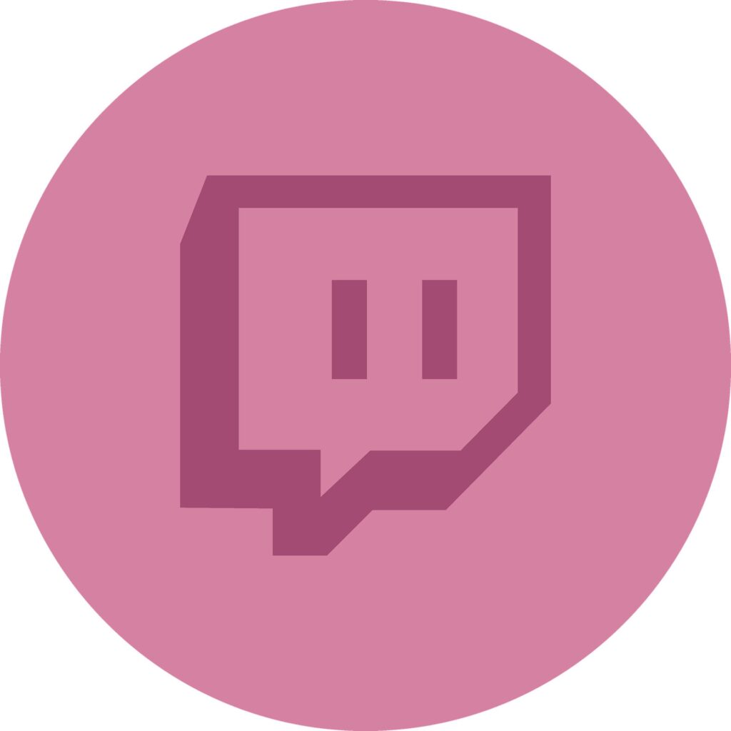 Pinkes Twitch-Logo in einem Kreis